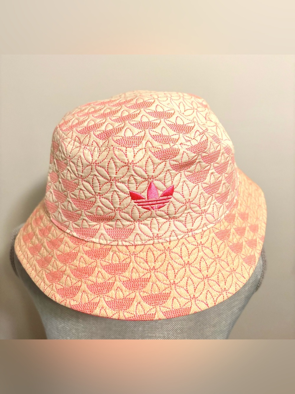 adidas Originals Trefoil Monogram Bucket Hat in Pink